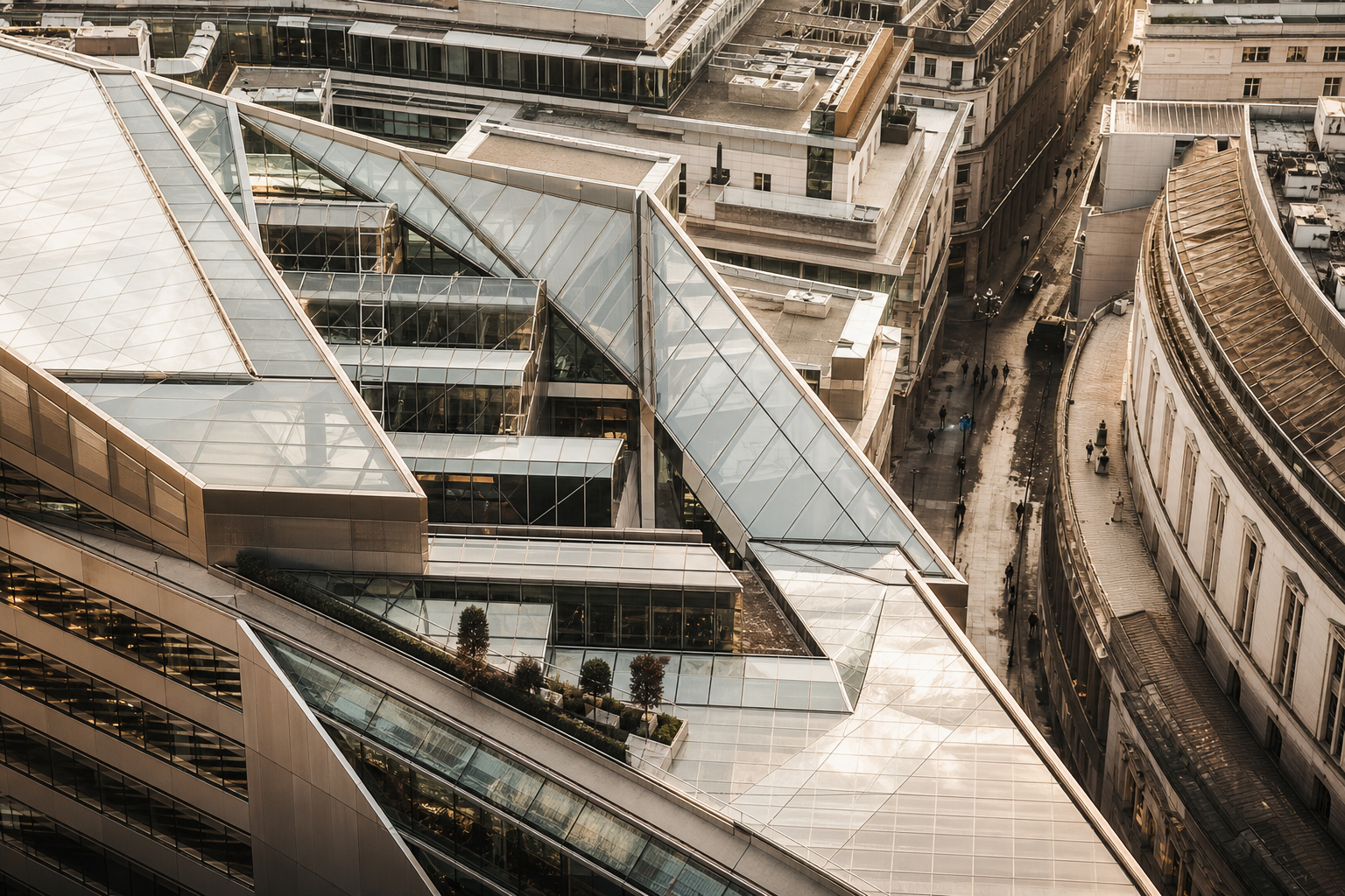 Aerial city view in the UK