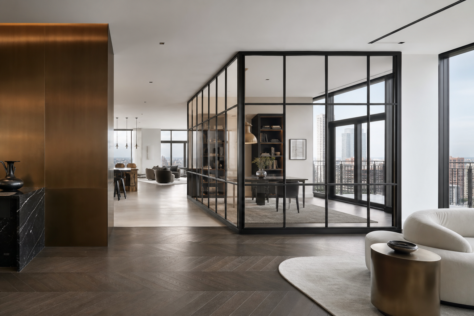 Luxury interior steel partitions